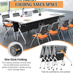 Conference Table,55.1''Folding Conference Room Table for 4-12 People,Mobile Flip Top MeetingTraining Table with Different Coulor and Styles for Offices, Classrooms,Meeting Room (8, 47.2''C)