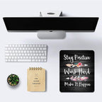 IMAYONDIA Rustic Black Wood Grain Mouse Pad, Black and White Quote Mouse Pad Office Decor, Mousepad Inspirational Quotes for Women, Stay Positive Work Hard and Make It Happen, 9.5 x 7.9 Inch