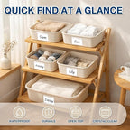 H4D 24 Pack Labels for Storage Bins, 3" x 5" Plastic Clear Adhesive Index Card Holders, Tote Label Pockets for Organizing Storage, Library Card, Shelves