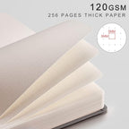 EMSHOI Dotted Notebook - 256 Pages A5 Dotted Grid Journal Notebook,120gsm Thick Paper,16 Perforated Pages, Smooth PU Leather, Inner Pocket,5.75'' × 8.38''-GrayBlue