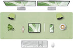 Bloss 47.2" x 16.9" Large Desk Mat, Leather Mouse Keyboard Pad, Non-Slip Writing Pad, Desk Protector for Office, Home - Light Green