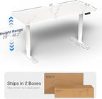 VIVO Electric Dry Erase 60 x 24 in Standing Desk, Memory Height Adjustment, 1B Series, Holds 220 lbs, White Marble Pattern Top, White Frame, DESK-KIT-1W6WM