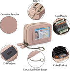 GOIACII Small Genuine Leather Wallet for Women, RFID Blocking Credit Card Holder Wallet