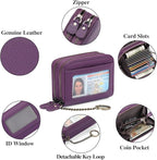 GOIACII Small Genuine Leather Wallet for Women, RFID Blocking Credit Card Holder Wallet