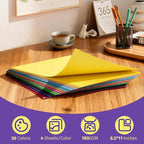 INFOOD 120 Sheets 8.5" X 11" Colored Cardstock Bulk, 30 Assorted Colors Construction Paper Card Stock Paper for Printing, Card Making, DIY Crafts, School & Office Supplies, Party Decorations, 180 GSM