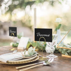 10 Pack Black Reserved Table Signs for Wedding - 3x4 Cardstock Silver Foil Reserved Seating Signs for Weddings - Double Sided Reserved Signs for Tables - Restaurant Table Tent Reservation Cards
