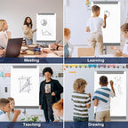 TSJ OFFICE Rolling Whiteboard Standing - 40 x 26 Inches Magnetic Mobile White Board with Stand, Height Adjustable Dry Erase Board on Wheels with Paper Clamp on Top, Gray