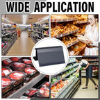 Kathfly 50 Pcs Wire Shelf Label Holders Compatible with Metro 1-1/4in Shelves, Plastic Wire Rack Label Holder 3" l x 1.25" H Price Tag Shelf Clips On, Black
