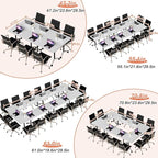 Conference Table Flip Top Mobile Conference Room Tables,Folding Conference Table with Wheels,Large Meeting Training Seminar Table Saving Space for Office Classroom(10A,70.8'')