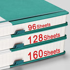 AHGXG Graph Paper Notebook - 320 Pages Grid Notebook Thick Journal A5, 100gsm Thick Graph Paper, Leather Hardcover, Inner Pocket,5.75'' × 8.38''- Cyan