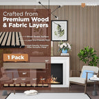 Avana Modern Acoustic Wood Wall Panels – 94.4 X 12.6 Inch White Oak Acoustic Panels 1 PC – Wall Panels For Interior Wall Decor For Homes, Offices, Studios – Sturdy & Durable Wood Panels For Wall