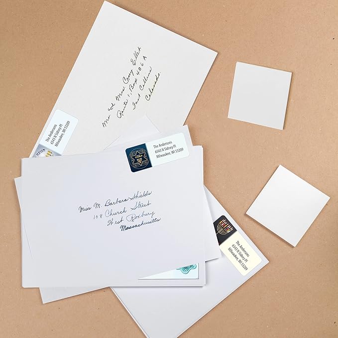 Customized Personalized Address Labels - Made in The USA by Kenco (500 Labels, Hannukah)