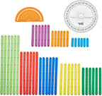 hand2mind AngLegs Starter Set with 2 Protractors, Geometry Manipulatives, Geometric Shapes for Classroom, Montessori Math Materials, Math Teaching Tools, 4th Grade Math Manipulatives for Kids