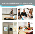 Visual Timer 7.5 inch; 60 Minute 1 Hour Countdown Timer for Kids Classroom Home Office Meeting, Mechanical Countdown Clock for Exam Time Management Magnetic, Sky Blue with Colorful Disc White Knob