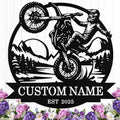 Custom Motorcycle Metal Signs Personalized Dirt Biker Name Sign Custom Garage Decor Motorbikes Wall Art Decor Motorcycle Sign Men Room Decorate Gifts for Men Husband Rider