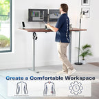 VIVO Electric 71 x 36 in Standing Desk, Memory Height Adjustment, 1B Series, Holds 220 lbs, Dark Walnut Top Gray Frame, DESK-KIT-1G7D-36