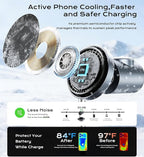 Gumosh Qi2.2 Charging Station for Apple, 25W 3 in 1 Magsafe Charger Stand with Active Cooling Fan, Magnetic Wireless Charger for iPhone 17/16/15/14/13/12, Apple Watch, AirPods (with 45W Adapter)