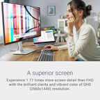 Dell S2722DC Monitor - 27-inch WQHD (2560x1440) 75Hz 4Ms Display, AMD FreeSync, Built in Speaker, USB Type-C Connectivity, Height/Pivot/Swivel/Tilt Adjust - Platinum Silver