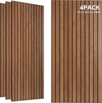 TO-TH Wood-Look Sound Panels, 4 Pack 47.2” x 23.6” Soundproof Wall Panels, Decorative Acoustic Panels,Wood Panels for Wall for Home, Office, Basement, Cherry with Mitered Edges