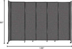 Versare Straightwall Sliding Portable Wall Partition | Freestanding Office Dividers | Locking Wheels | Temporary Room Separator | 11'3'' Wide x 7'6'' Tall Charcoal Gray Fabric Panels