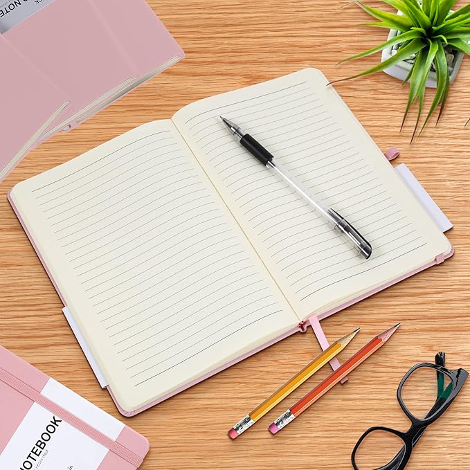 LYDTICK 20 Pack Journals for Writing College Ruled Notebooks Journal in Bulk, Hardcover Notebooks (200Pages) for Note Talking, Lined Bullet Journals for Home School Office, 5.7"x8.4", Pink