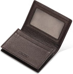 Leather Business Card Case Holder for Men & Women, Italian Calfskin