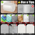 Navona 4In x 10Ft Double Sided Tape Heavy Duty, Clear Removable Nano Tape, Multipurpose Mounting Tape for Home and Office