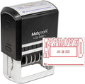 MaxMark Large Self-Inking Rubber Date Office Stamp with Approved Phrase & Date - Red Ink, 12-Year Band - Style 5