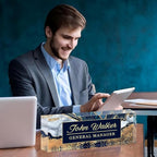 Personalized Name Plate for Desk, Custom Acrylic Desk Name Sign, Office Appreciation Gifts for Women Men Coworkers Boss Teacher Employee (Navy Coast)