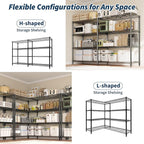 MilleLoom Metal Storage Shelves 4-Tiers, 60" H Wire Shelving Units Heavy Duty 265LBS Loads per Shelf, Adjustable Standing Wire Rack Shelf, for Home Office Pantry Room Basement,71" W x 15.7" D