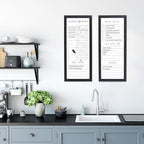 Sheffield Home Set of Two Family Planner Dry Erase Boards Featuring, Chore Chart, Shopping List, Weekly Meal Planner and Notes, 9x21 Inch, Black