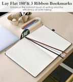 PAIBAS Graph Notebook for Women Men, 160 Pages Grid Paper, Graphing Notebooks for School, Work, Quad Ruled, Inner Pocket, A5 Hardcover Vintage Leather Journals for Writing, 5.8"x8.5" (Black)