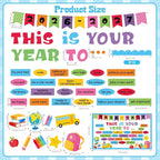 This is Your Year Set Bulletin Board Becorations Classroom Decoration Inspirational Welcome Back to School Colorful Bulletin Board Cutouts for School Office Classroom Home Chalkboard Wall Decor