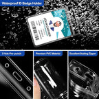 100 Pcs Clear Vertical Badge Id Card and 100 Pcs Lanyard, Reusable Lanyards for Id Badge Holder Name Tag Badge Holder with Lanyards for Adults Kids Business School Conferences (Red)