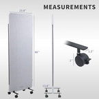 VIVO Freestanding 24 x 66 inch Privacy Panel, Mobile Cubicle Divider, Single 24 inch Wall Partition with 2-Sided Zipper Attachment System, Gray, PP-1-T024G-M