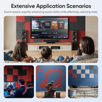 UNECHO 12 Pack 12" X 12" X 0.4" Acoustic Panels for Wall Sound Absorbing, P-Stripes Square Self-Adhesive Sound Panel, High Density Suitable for Multiple Scenarios(Cherry Red)