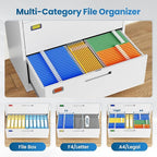 PEUKC 4 Drawer File Cabinet, Lateral Filing Cabinets for Home Office, Office Storage Drawers with Lock, Hanging Files Legal/Letter A4 Size (Assemble Required,White)