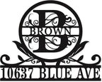 Personalized House Number Monogram Sign, Custom Address Sign with Last Name, House Numbers for Outside, Address Plaques for House，Address Numbers for Houses