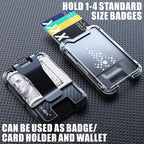 LIUGX Carbon Fiber Badge Holder, ID Card Holder with Metal Clip - Heavy Duty Portable Wallet (Holds 1to 4 Cards),for Office Police Worker Outdoor, White