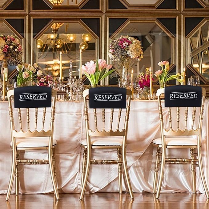 12 Pcs Reserved Seating Signs Reserved Chair Sign Printed Placeholder for Church Pew, Wedding, Party Events (White, 12 Pcs)