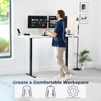 VIVO Electric 71 x 36 in Standing Desk, Memory Height Adjustment, 1B Series, Holds 220 lbs, White Top Black Frame, DESK-KIT-1B7W-36