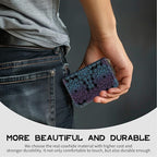 BWEGRHE Cute Credit Card Holder with Zipper, Purple Blue Mandala RFID-Blocking Card Case Small Wallet for Women Men, Multi-slot Card Organizer Case Travel Accordion Wallet