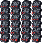 Leumoi 24 Pcs Digital Kitchen Timers Magnetic Back Timers Bulk Large Screen Loud Alarm On/Off Switch Minute Second Count up Countdown Memory Setting for Cooking Classroom Exercise(Black and Red)
