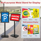 VAIIGO Heavy Duty Sign Holder Stand 11x17 Inch - Pedestal Floor Standing Sign Holder with Weighted Base - Vertical & Horizontal Poster/Menu Stand for Indoor/Outdoor Business Store Advertising, Black