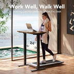 HUANUO 63 x 28 inch Electric Standing Desk Adjustable Height, 4 Memory Height Settings, Sit Stand Up Desk for Home Office & Computer Workstation, Black Walnut