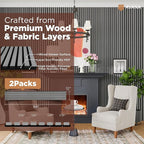 Avana Acoustic Wood Wall Panels – 94.4 x 12.6 Inch Gray Oak Acoustic Panels 2 PCs – Wall Panels For Interior Wall Decor For Homes, Offices, Studios – Pleasing Decorative Wood Panels For Wall