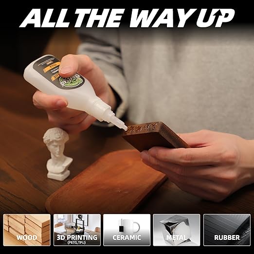 Thick Super CA Glue Kit 4.6 oz, Heavy Duty Clear Superglue Repair Wood Metal Plastic Shoe Ceramic Leather, Strength Instant Cyanoacrylate Adhesive for Woodworking Large Gap Crafts Archery Fletching