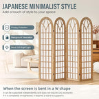 Aletheiawu Room Divider and Folding Privacy Screen, 4 Panel Japanese Shoji Style Room Divider, Partition Divider for Room Separation, Portable Shoji Screen for Home Office Restaurant - Natural