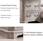 T4TREAM 34" Lateral File Cabinet with 2 Drawers, Farmhouse Filing Cabinet with 34" Wide Wooden Tabletop & Smooth Rails, Holds Letter/Legal, Hexagonal Design & Framed Drawer Fronts, Light Rustic Oak