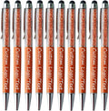 Yucold Customized Pens with Name/Logo - Touch Screen Stylus Ballpoint Pen, Perfect for Weddings, Business & Personalized Gifts (Orange,300)